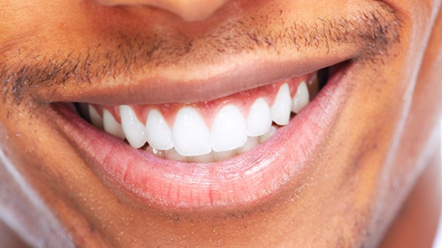 Closeup of a man’s smile