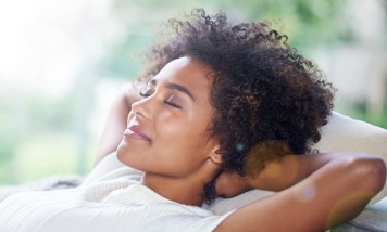 woman laid back relaxing