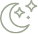 Icon of a crescent moon and stars