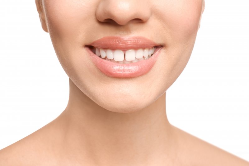 up-close view of a person with a gap between their teeth